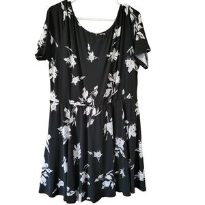 White Birch Black and White Fit and Flare Mini Dress With Built In Shorts Sz 3X